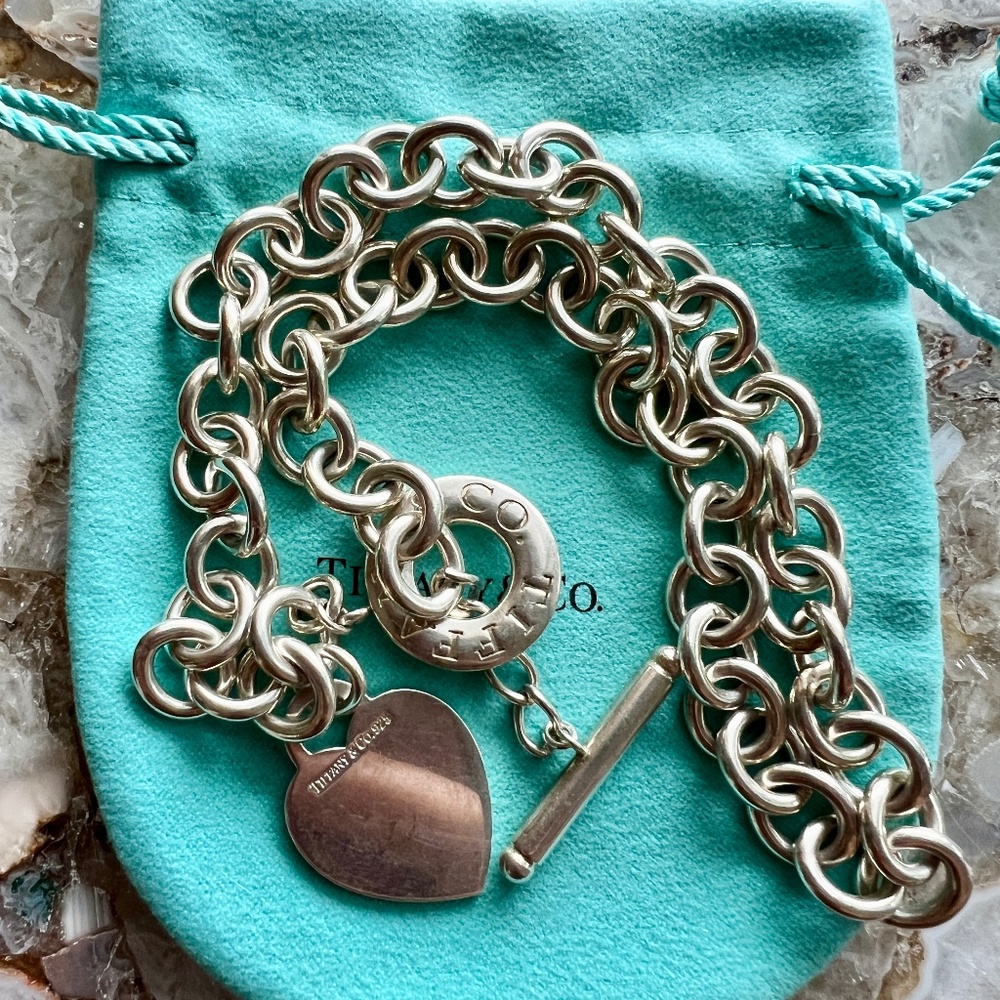 ✨️ Tiffany & Co. Silver Heart Tag Choker Necklace ✨️
